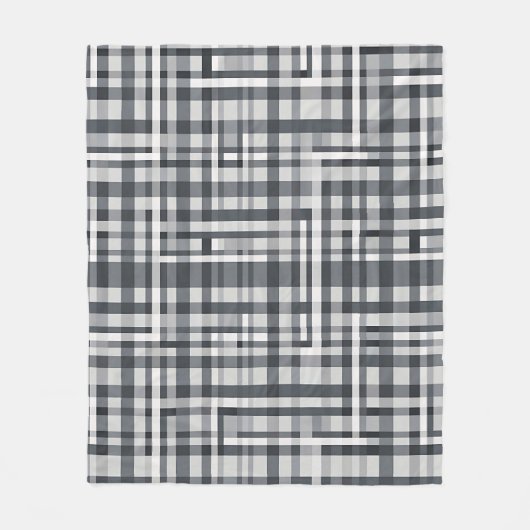 Monochroom Pixel Controle Geometrisch Patroon Fleece Deken (Voorkant)