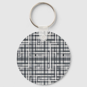 Monochroom Pixel Controle Geometrisch Patroon Sleutelhanger