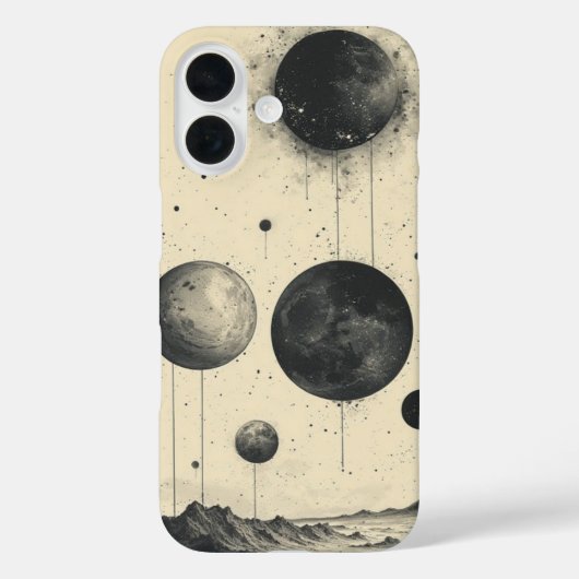 monochroom planetarium Case-Mate iPhone case (Achterkant)