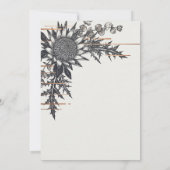 Monochroom Protea Distel Trouw Uitnodiging (Achterkant)