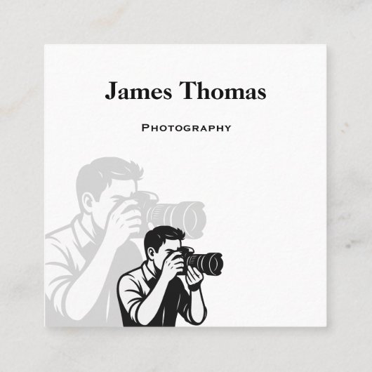 Monochroom QR Code Fotografie Visitekaartje (Achterkant)