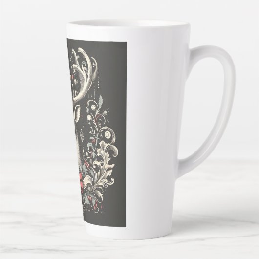 Monochroom rendier latte Mok (Rechts)