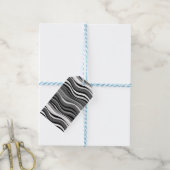 Monochroom rimpelpatroon cadeaulabel (Met Touw)