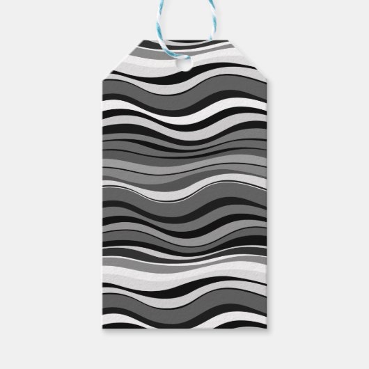 Monochroom rimpelpatroon cadeaulabel (Voorkant)