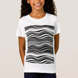 Monochroom rimpelpatroon t-shirt