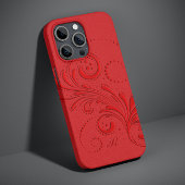 Monochroom Rood Wervelend Monogram iPhone Hoesje