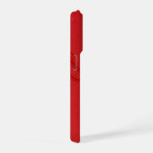 Monochroom Rood Wervelend Monogram iPhone Hoesje (Rechterkant)