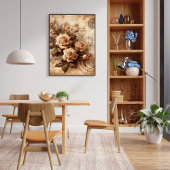 Monochroom Roos Elegant zwart-wit flore art Poster