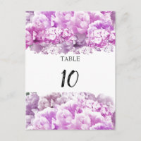Monochroom roze boeket tafelstoelnummerkaart