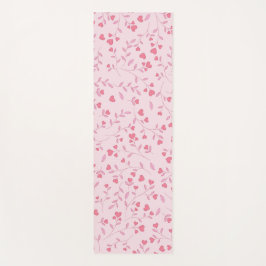 Monochroom Roze Hart Wingerd Botanisch Patroon Yogamat