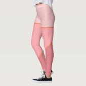 Monochroom roze kleurblokpatroon met verloop leggings (Links)