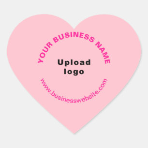 Monochroom roze merk met website op hart sticker