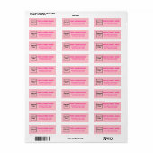 Monochroom Roze Zakelijk Retouradreslabel Etiket (Full Sheet)
