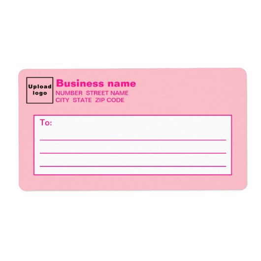 Monochroom Roze Zakelijk Verzendlabel (Voorkant)