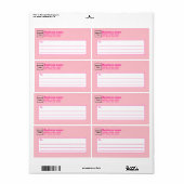 Monochroom Roze Zakelijk Verzendlabel (Full Sheet)