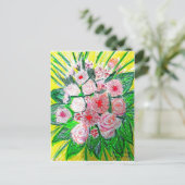 Monochroom, Rozen, Dianthus caryophyllus, Gerb Briefkaart (Staand voorkant)