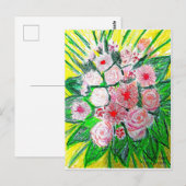 Monochroom, Rozen, Dianthus caryophyllus, Gerb Briefkaart (Voorkant / Achterkant)