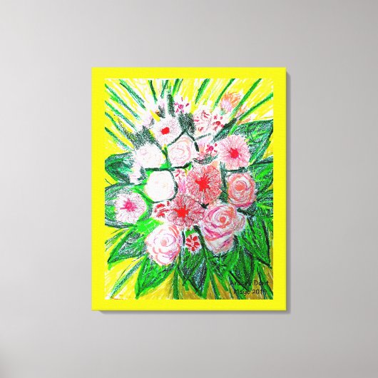Monochroom, Rozen, Dianthus caryophyllus,  Gerb Canvas Afdruk (Voorkant)