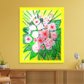 Monochroom, Rozen, Dianthus caryophyllus,  Gerb Canvas Afdruk (Insitu (Woonkamer))