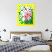 Monochroom, Rozen, Dianthus caryophyllus,  Gerb Canvas Afdruk (Insitu (Slaapkamer))