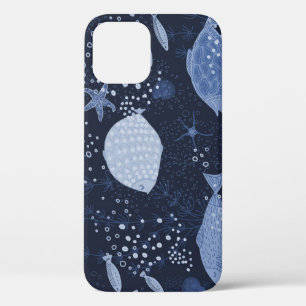 Monochroom slapende vissen, donker patroon. Case-Mate iPhone case