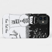 Monochroom sneeuwpop afbeelding voor Kerstmis Case-Mate iPhone Case (Achterkant (horizontaal))