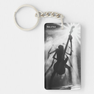 Monochroom Spinbassist Gotische Etui Sleutelhanger