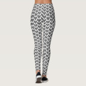 Monochroom stijlvol hartenpatroon leggings (Achterkant)