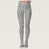 Monochroom stijlvol hartenpatroon leggings (Voorkant)