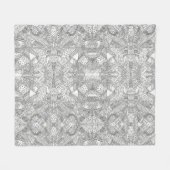 monochroom Symmetrisch Doodle Mandala Zwart & Wit Fleece Deken (Voorkant (Horizontaal))