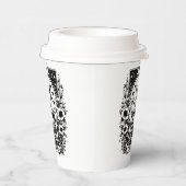 Monochroom "The Coffee" skelet Tarot Kaart | Papieren Bekers (Rechts)