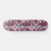 Monochroom tropisch botanisch patchwork persoonlijk skateboard (Horizontaal)