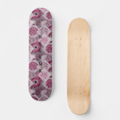 Monochroom tropisch botanisch patchwork persoonlijk skateboard (Voorkant)