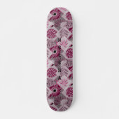Monochroom tropisch botanisch patchwork persoonlijk skateboard (Voorkant)