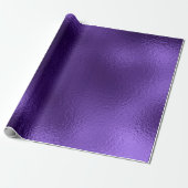 Monochroom Ultra Violet Paars glas Metallic Cadeaupapier (Uitgerold)
