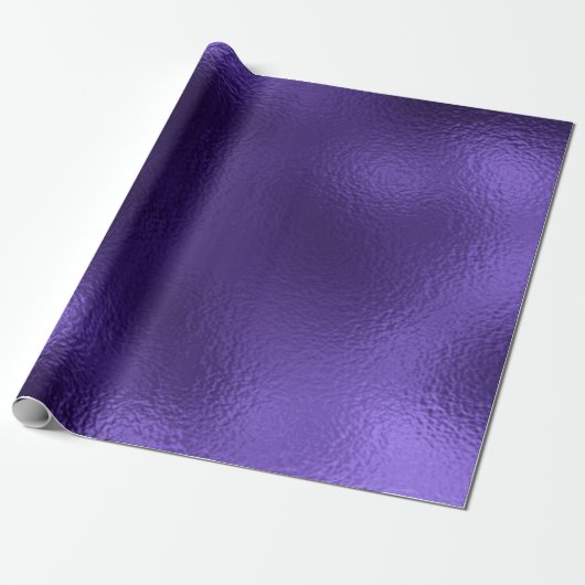Monochroom Ultra Violet Paars glas Metallic Cadeaupapier (Uitgerold)