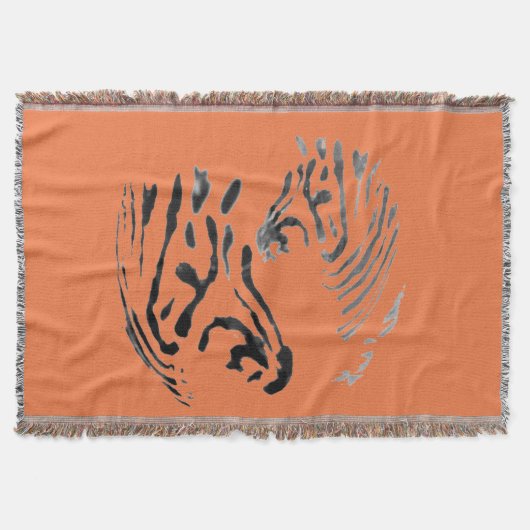 Monochroom van Zebra koelen Deken (Voorkant)