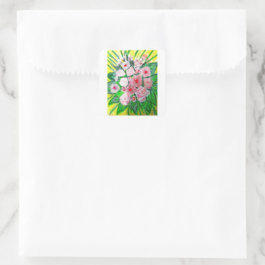 Monochroom Vierkante Sticker (Tas)