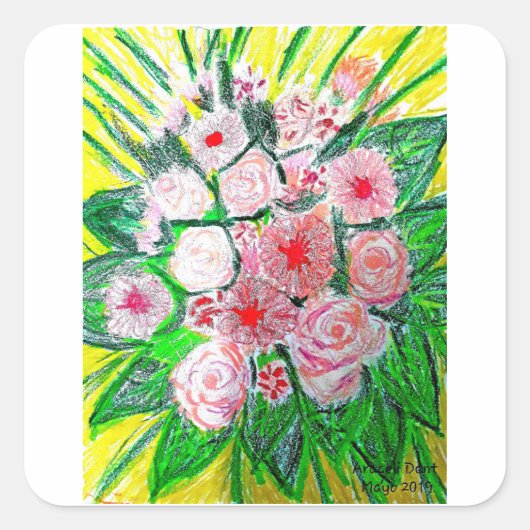 Monochroom Vierkante Sticker (Voorkant)