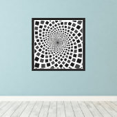 Monochroom vierkante vortex canvas afdruk (Insitu (Houten vloer))