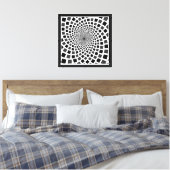 Monochroom vierkante vortex canvas afdruk (Insitu (Slaapkamer))