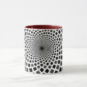 Monochroom vierkante vortex mok (Midden)
