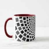 Monochroom vierkante vortex mok (Links)