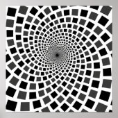 Monochroom vierkante vortex poster (Voorkant)