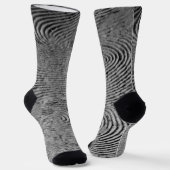 Monochroom Vingerafdrukpatroon Sokken (Gebogen)
