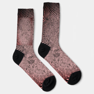 Monochroom Vingerafdrukpatroon Soks Sokken