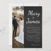 Monochroom Vintage Minimalistisch Zwart&Wit Trouwe Kaart (Voorkant)