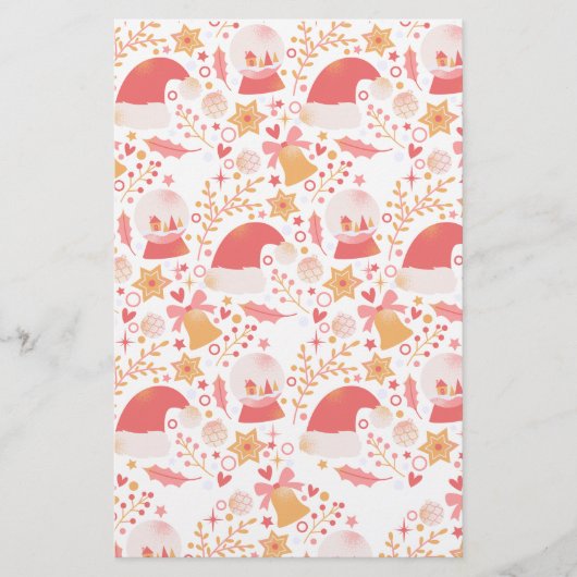 Monochroom Vrolijk: Kerst Doodle Art Collectie Briefpapier (Voorkant)