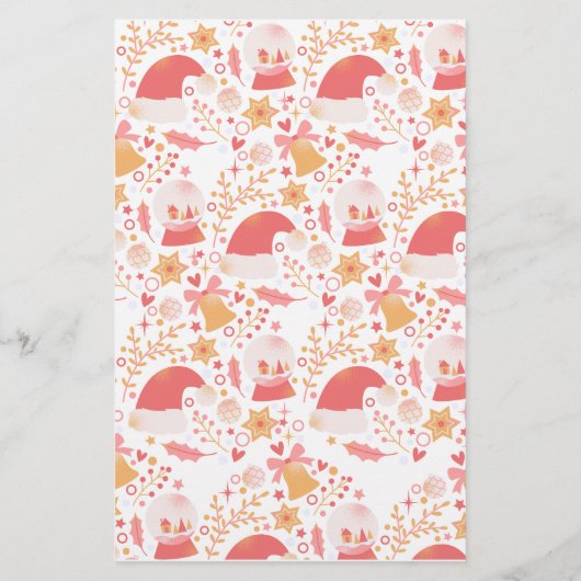 Monochroom Vrolijk: Kerst Doodle Art Collectie Briefpapier (Achterkant)