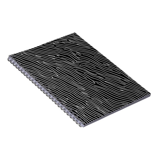 monochroom Wavy Lines-Notitieboek Notitieboek (Rechterzijde)